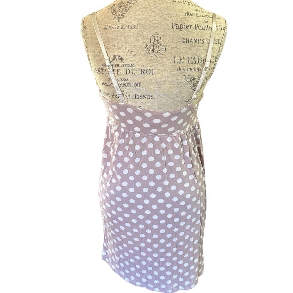 Maidenform Polka Dot Tank Nightgown in Mauve / Lavender and White Medium - Picture 3 of 11